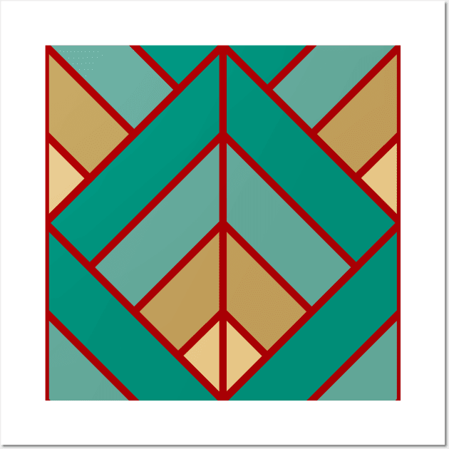 Geometric Pattern: Art Deco Diamond: Turquoise Wall Art by Red Wolf